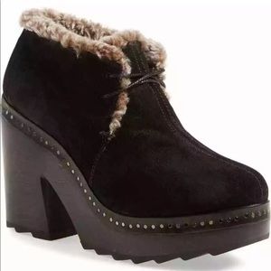 Rag & Bone Inez Shearling Suede Clog Bootie
